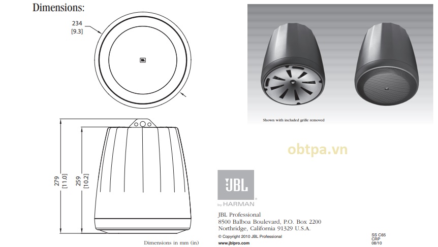 loa thả trần jbl control 65pt