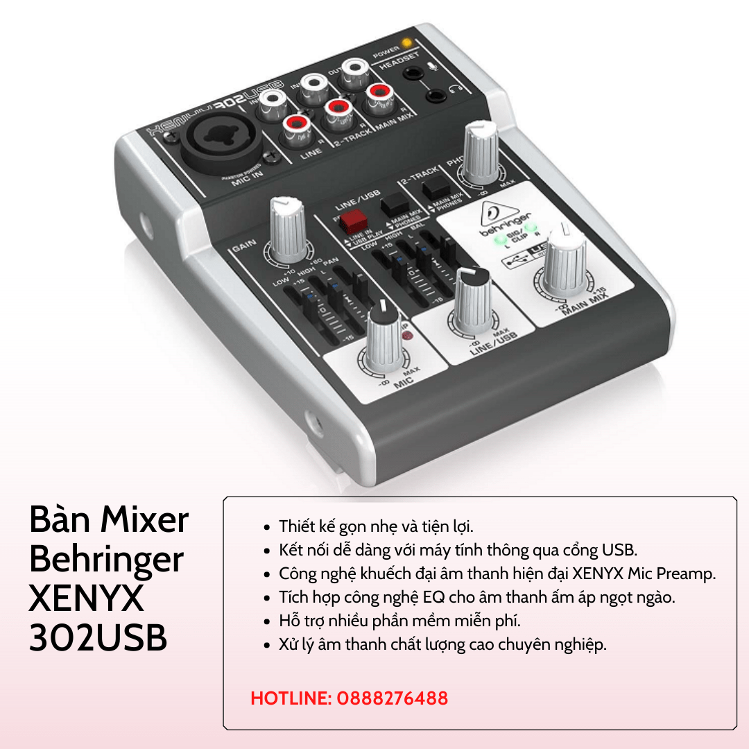 Bàn Mixer Behringer XENYX 302USB 