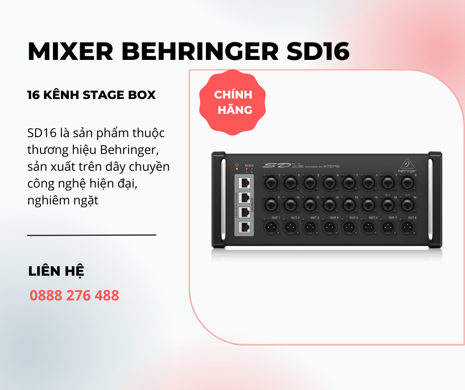 Mixer Behringer SD16 16 kênh Stage Box