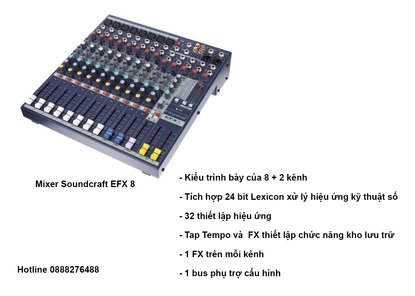 Mixer Soundcraft EFX 8 cho dàn âm thanh hội trường 150m2