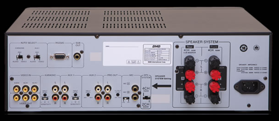 mặt sau amply DAS-400