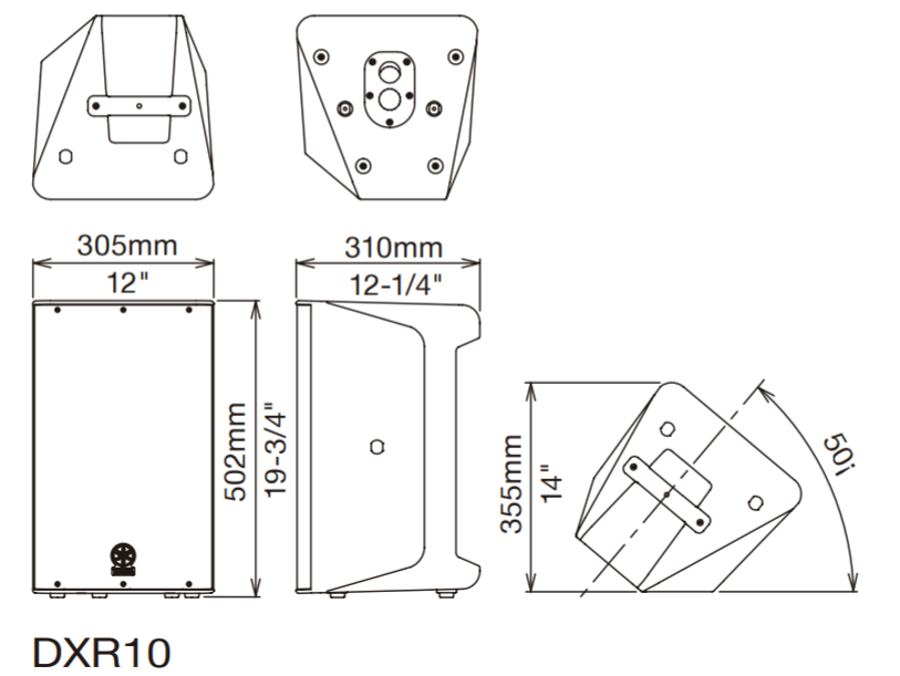 bản vẽ kỹ thuật loa yamaha dxr10