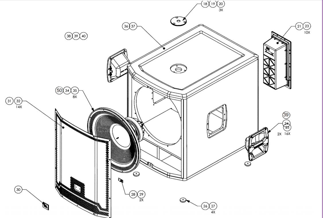 Bản vẽ chi tiết một loại loa jbl