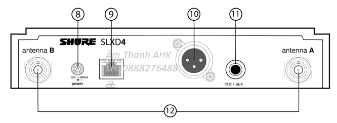 Hệ thống âm thanh không dây cầm tay kỹ thuật số Shure SLXD24/B87A với micrô Beta 87A