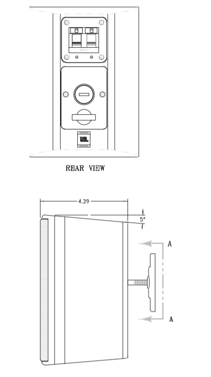 jbl control 23t bản vẽ kích thước loa