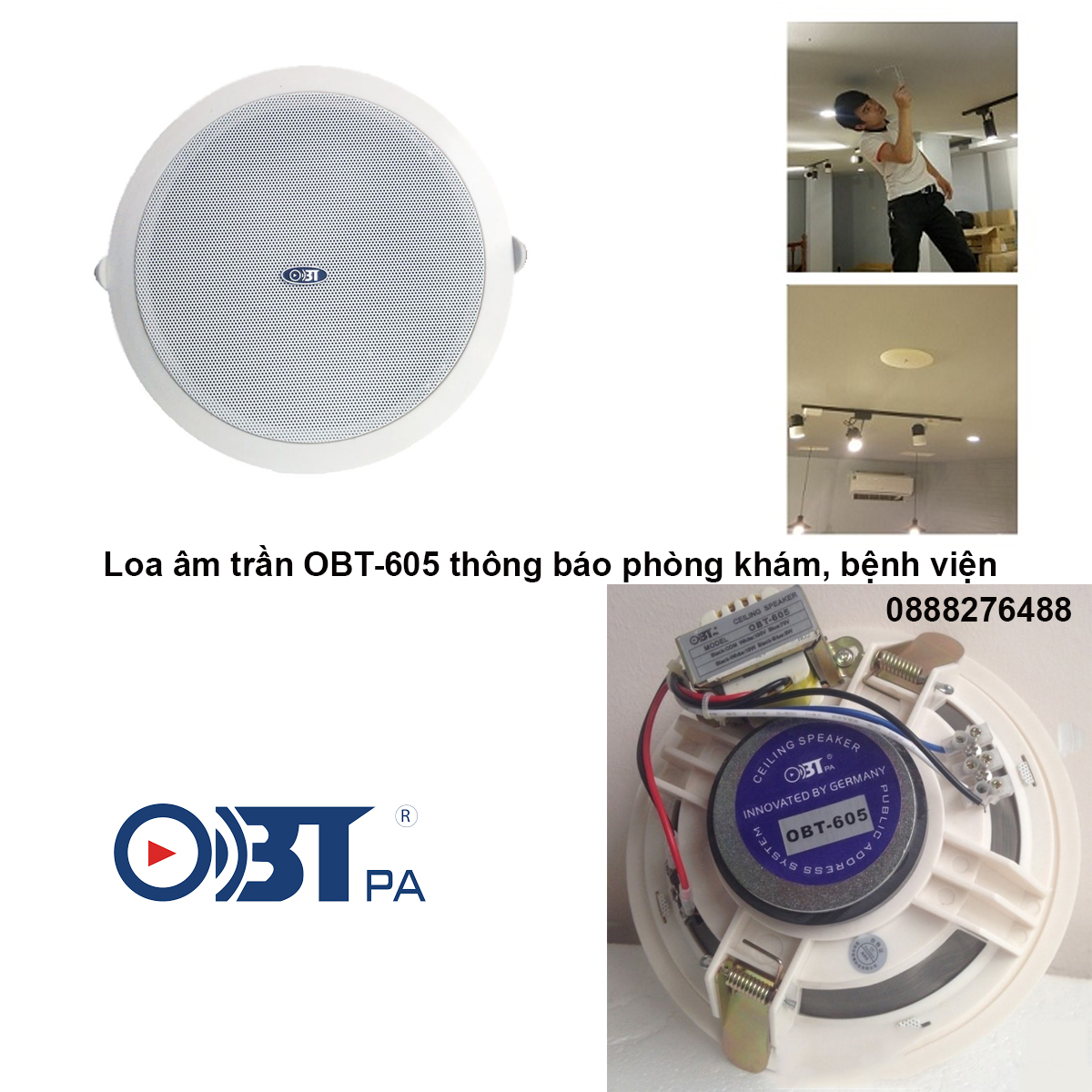 loa âm trần obt-605 nghe nhac bệnh viện