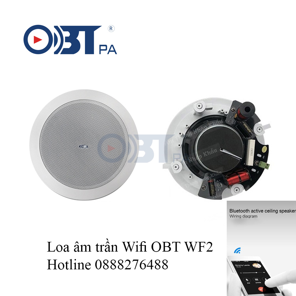 Loa âm trần không dây Wifi Blueooth OBTPro WF2 nghe nhạc cực hay 