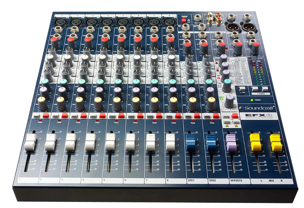 mặt thẳng mixer soundcraft efx8