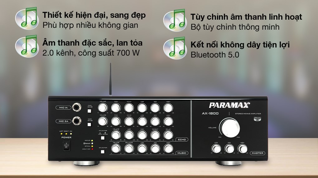 Amply Karaoke Paramax AX-1800 công suất 700W