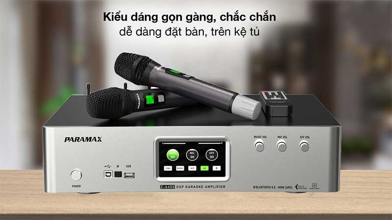 Amply karaoke tích hợp Vang số và Micro không dây Paramax Z-A450 kiểu dáng sang trọng