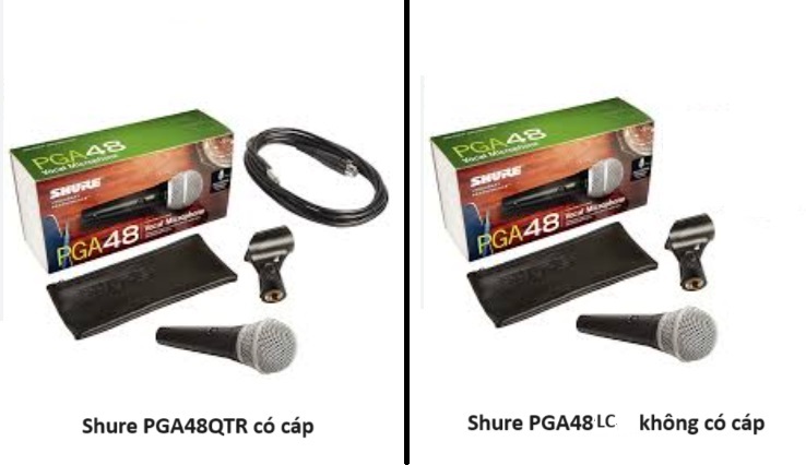 Sự khác nhau giữa micro Shure PGA48QTR và Shure PGA48 LC